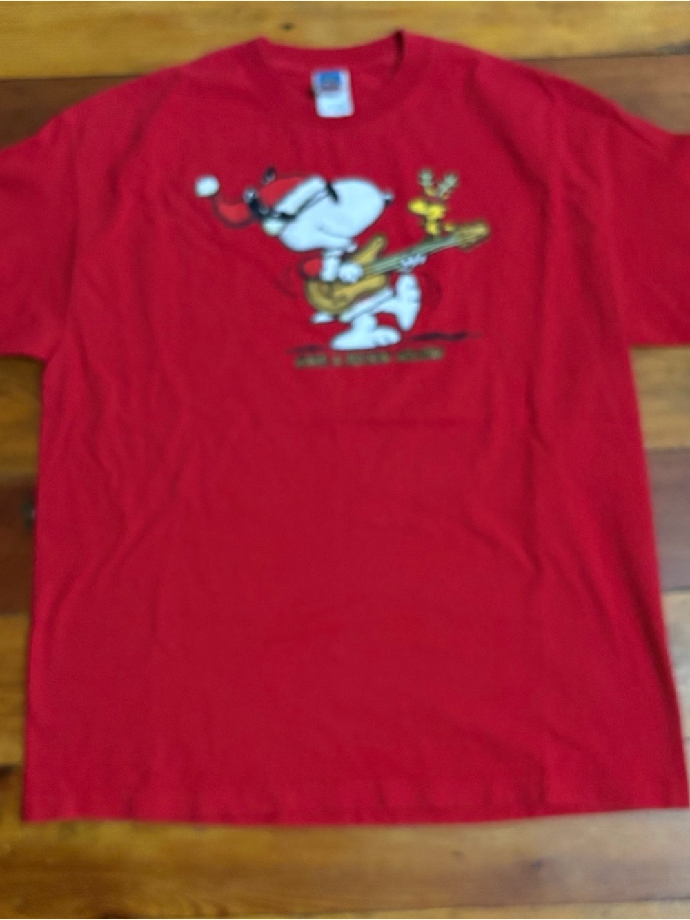 Red Snoopy & Woodstock Graphic Christmas Tee Men’s L